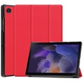 Három hajtható sorozatú Samsung Galaxy Tab A8 10.5 (2021) tok – piros