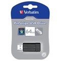 Verbatim PinStripe USB Stick - fekete - 64 GB