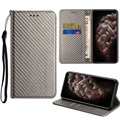 Samsung Galaxy S22 5G pénztárca tok - szénszálas - fekete
