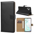 Samsung Galaxy Note10+ pénztárca bőr tok - fekete