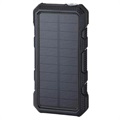 Vízálló napelemes akkumulátor / vezeték nélküli töltő - 20000 mAh