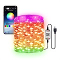 Vízálló Bluetooth LED String Fairy Lights - 10m