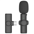 Vezeték nélküli Lavalier / Lapel mikrofon K2 - USB-C - Fekete