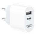 XO L97 Kétportos Gyorstöltő - USB-A, USB-C (Tömeges kielégítő) - Fehér