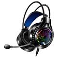 Yindaio Q7 Gaming fejhallgató RGB fénnyel - USB/3,5 mm-es kombó - Fekete