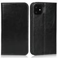 iPhone 11 pénztárca bőr tok támasztékkal - fekete