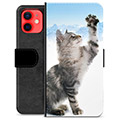 iPhone 12 mini prémium pénztárca tok - Cat