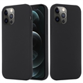 iPhone 12/12 Pro folyékony szilikon tok - MagSafe kompatibilis - Fekete