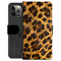 iPhone 12 Pro Max Premium pénztárca tok - Leopard
