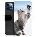 iPhone 12 Pro prémium pénztárca tok - Cat