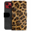 iPhone 13 Mini Premium pénztárca tok - Leopard