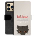iPhone 13 Pro Max Premium pénztárca tok - Angry Cat
