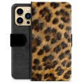 iPhone 13 Pro Max Premium pénztárca tok - Leopard