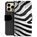 iPhone 13 Pro Max Premium pénztárca tok - Zebra