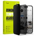 iPhone 15 Pro Ringke TG adatvédelmi edzett üveg képernyővédő - Fekete perem