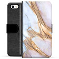 iPhone 5/5S/SE prémium pénztárca tok - elegáns márvány