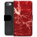 iPhone 6 Plus / 6S Plus prémium pénztárca tok - vörös márvány