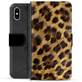 iPhone X / iPhone XS Premium pénztárca tok - Leopard