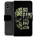 iPhone X / iPhone XS prémium pénztárca tok - No Pain, No Gain